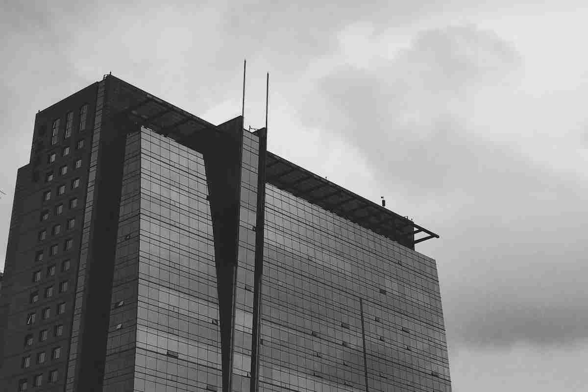 Modern Commercial Building Black and White